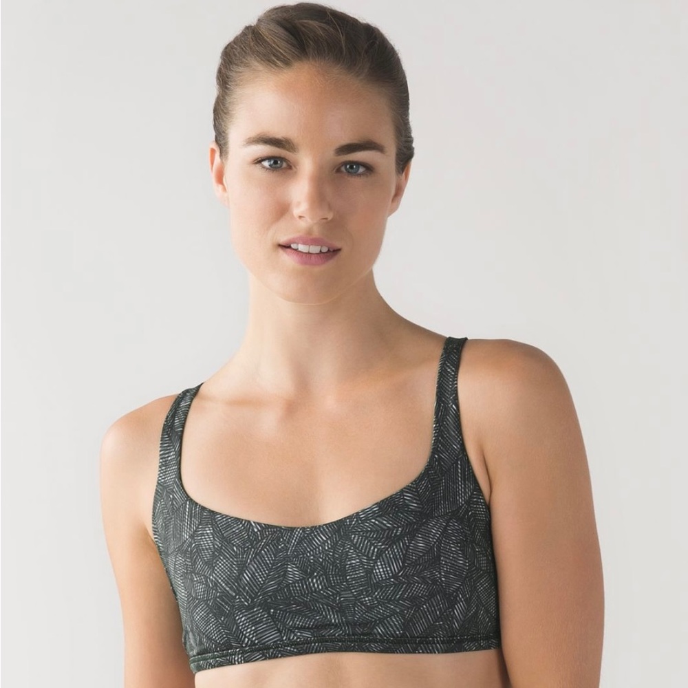Lululemon Free to Be Wild Sports Bra in Jazzy White Gator Green (2)
